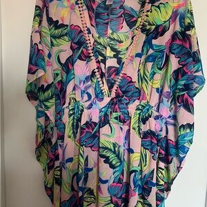 Vibrant Tropical Print Kaftan